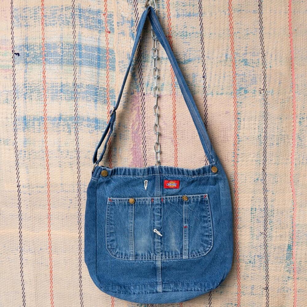 Custom upcycled tote bag / crossbody bag